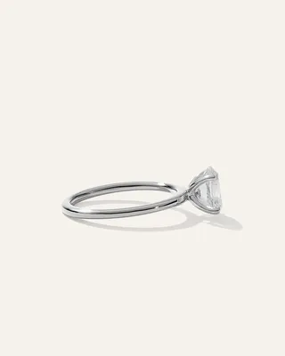 Quince Quince | Women's Lab Grown Diamond Oval Petite Classic Engagement Ring 1ct in White Gold — Women Summer ivory Jewelry