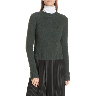 Vince Vince Shrunken Cashmere Sweater in Forest — Women Autumn teal Sweaters & Knits