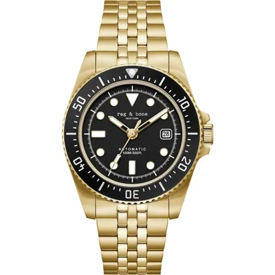 rag & bone rag & bone Rowan Automatic Bracelet Watch in Gold — Men Autumn gold Accessories