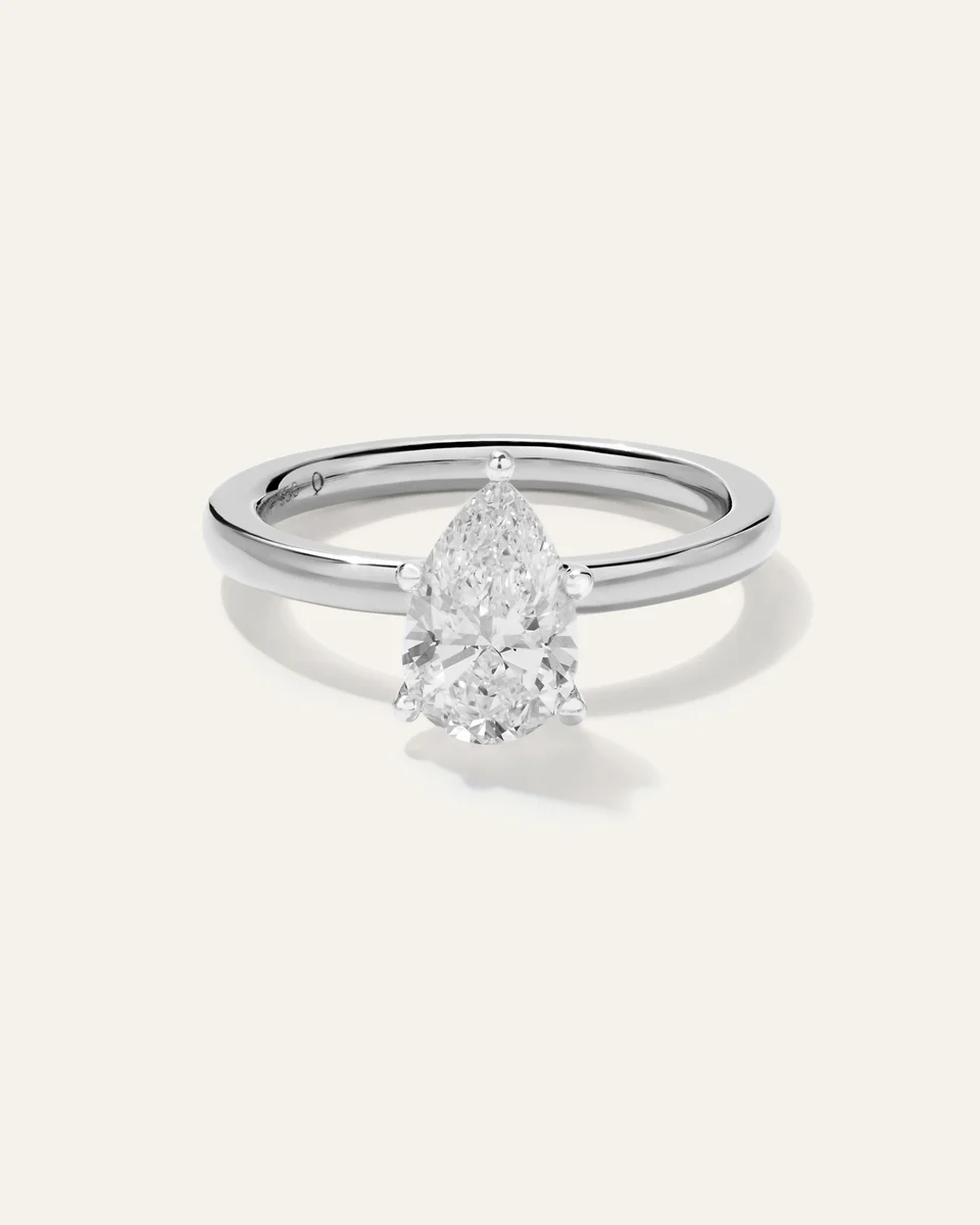Quince Quince | Women's Lab Grown Diamond Pear Comfort Fit Engagement Ring 1.5ct in Platinum — Women Summer white Accessories