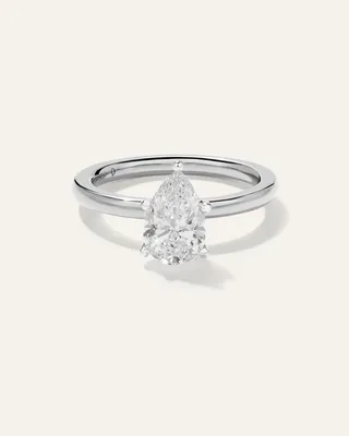 Quince Quince | Women's Lab Grown Diamond Pear Comfort Fit Engagement Ring 1.5ct in Platinum — Women Summer white Accessories