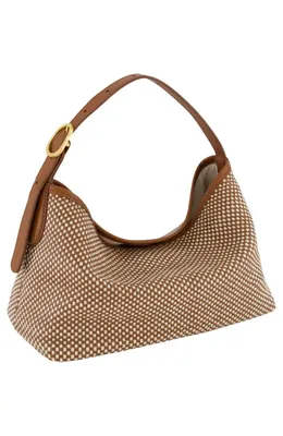 Vince Vince Small Vivian Leather Hobo Bag in Saddle/Milk — Women Autumn brown Hand Bags