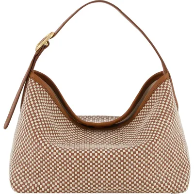 Vince Vince Small Vivian Leather Hobo Bag in Saddle/Milk — Women Autumn brown Hand Bags