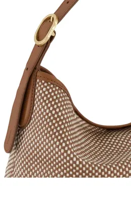 Vince Vince Small Vivian Leather Hobo Bag in Saddle/Milk — Women Autumn brown Hand Bags