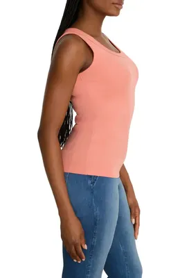 NIC+ZOE NIC+ZOE Perfect Knit Scoop Neck Tank in Persimmon — Women Spring coral Tops