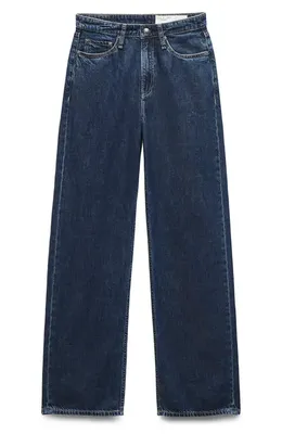 rag & bone rag & bone Featherweight Logan Wide Leg Jeans in Well — Women Winter navy Pants