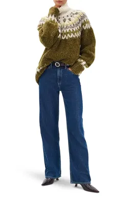 rag & bone rag & bone Featherweight Logan Wide Leg Jeans in Well — Women Winter navy Pants