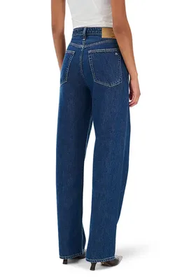 rag & bone rag & bone Featherweight Logan Wide Leg Jeans in Well — Women Winter navy Pants