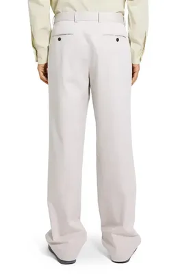 Theory Theory Relaxed Pleat in Moonsoft Cotton Blend Pants in Silver Cloud - Uqa — Men Summer white Pants