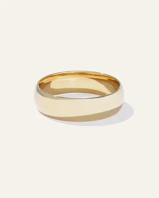 Quince Quince | Low Dome Band Rings in Yellow Gold — Unisex Spring gold Jewelry