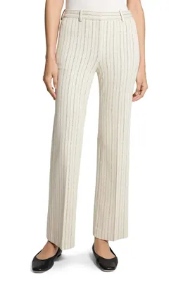 Theory Theory Pinstripe Slim Fit Pants in Oat Multi - E61 — Women Spring white Pants