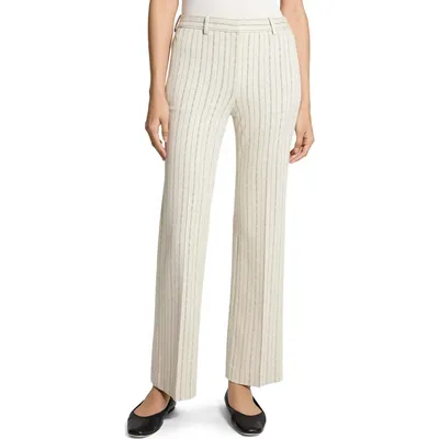 Theory Theory Pinstripe Slim Fit Pants in Oat Multi - E61 — Women Spring white Pants