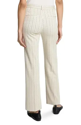Theory Theory Pinstripe Slim Fit Pants in Oat Multi - E61 — Women Spring white Pants