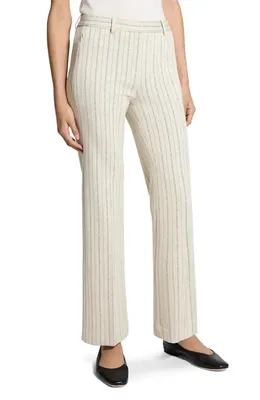 Theory Theory Pinstripe Slim Fit Pants in Oat Multi - E61 — Women Spring white Pants