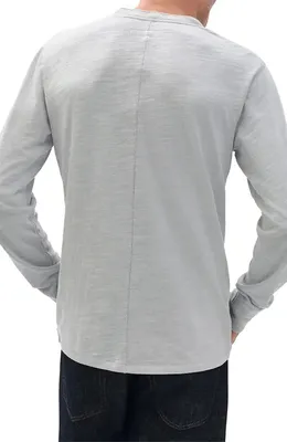 rag & bone rag & bone Classic Slim Fit Henley in Heather Grey — Men Winter silver Tops