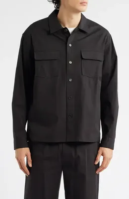 FRAME FRAME Double Pocket Overshirt in Washed Black — Men Winter black Tops
