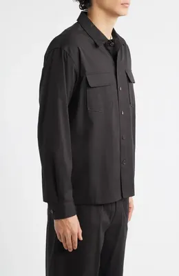 FRAME FRAME Double Pocket Overshirt in Washed Black — Men Winter black Tops