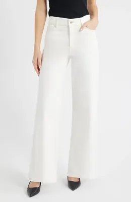 FRAME FRAME Le Slim Palazzo High Waist Wide Leg Jeans in Au Natural Clean — Women Winter white Pants
