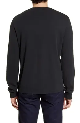 FRAME FRAME Duo Fold Long Sleeve Cotton T-Shirt in Noir — Men Winter black Tops