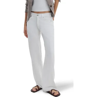 rag & bone rag & bone Cam Featherweight Low Rise Relaxed Straight Leg Jeans in White — Women Winter white Pants