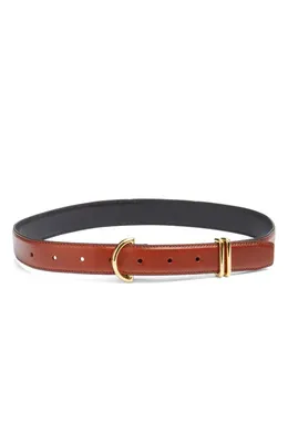 FRAME FRAME Crescent Leather Belt in Tobacco — Women Autumn brown Accessories