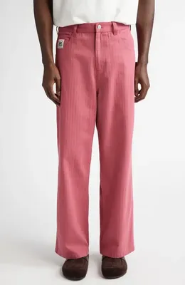 Bode Bode Knolly Brook Twill Trousers in Pink — Men Autumn pink Pants