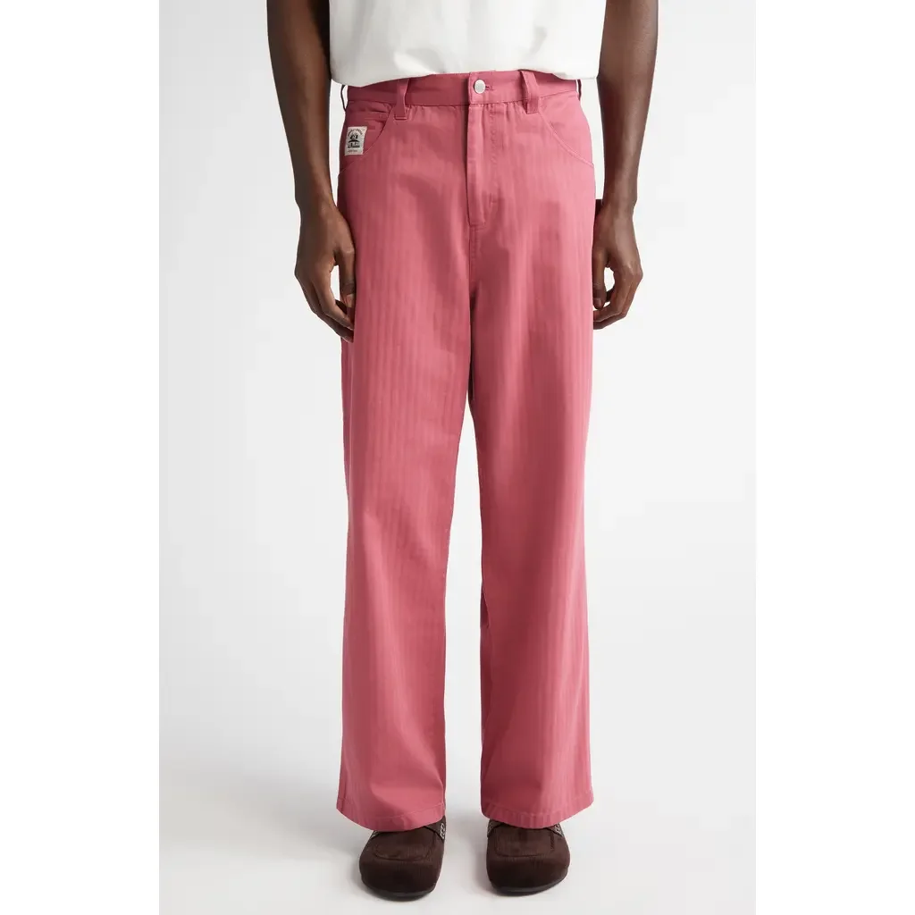 Bode Bode Knolly Brook Twill Trousers in Pink — Men Autumn pink Pants