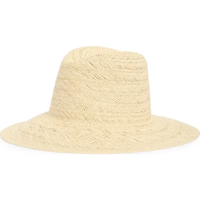 Vince Vince Herringbone Weave Panama Hat in Off White — Women Spring ivory Accessories