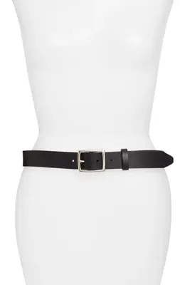 rag & bone rag & bone Boyfriend Leather Belt in Jet Black — Women Winter black Accessories