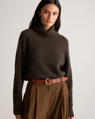 Quince Quince | Women's Allegra European Leather Belt in Saddle — Women Autumn brown Belts