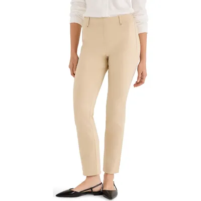 NIC+ZOE NIC+ZOE Copley Wonderstretch Pull-On Straight Leg Pants in Latte — Women Autumn beige Pants