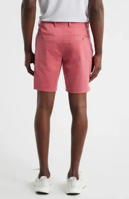 johnnie-O johnnie-O Jupiter Cotton Blend Chino Shorts in Malibu Red — Men Spring coral Shorts