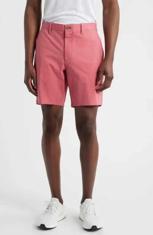 johnnie-O johnnie-O Jupiter Cotton Blend Chino Shorts in Malibu Red — Men Spring coral Shorts