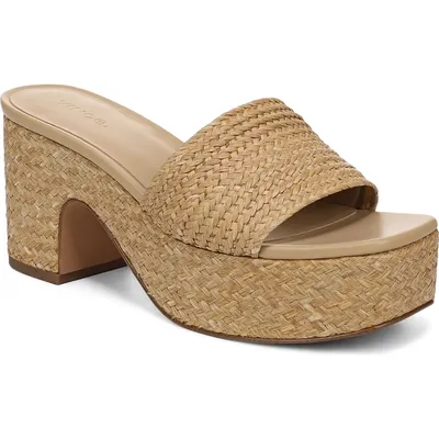 Vince Vince Clarita Woven Platform Sandal in Dark Wheat — Women Autumn camel Shoes