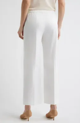 Theory Theory St. Classic Mid Rise Wide Leg Pants in White — Women Winter white Pants