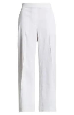 Theory Theory St. Classic Mid Rise Wide Leg Pants in White — Women Winter white Pants