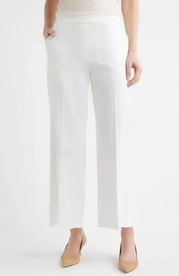 Theory Theory St. Classic Mid Rise Wide Leg Pants in White — Women Winter white Pants
