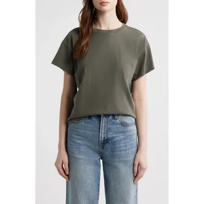 rag & bone rag & bone Kelly Washed Boxy Cotton T-Shirt in Slate — Women Autumn grey Tops