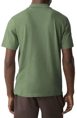 Theory Theory Bron in Cosmos Slub Cotton Polo Shirt in Orchard — Men Autumn green Polos