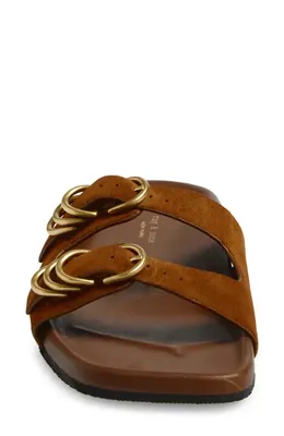 rag & bone rag & bone Rue Slide Sandal in Brown Suede — Women Autumn brown Shoes
