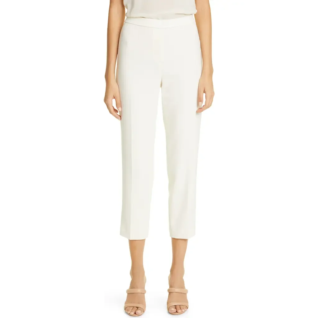 Theory Theory Treeca Pull-On Trousers in Rice - Y0C — Women Spring white Pants