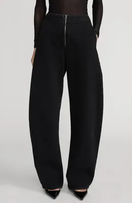 FRAME FRAME The Zip Straight Leg Jeans in Sutro — Women Winter black Jeans & Denim