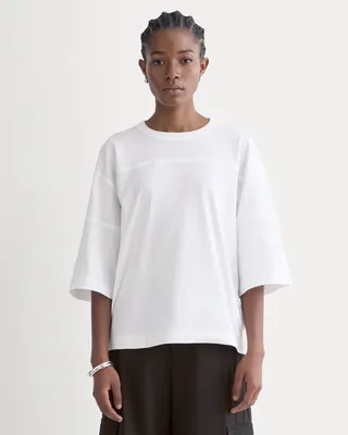 Everlane Everlane Oversized Varsity Tshirt, Essential Cotton, White in White — Winter white T-Shirts & Tees