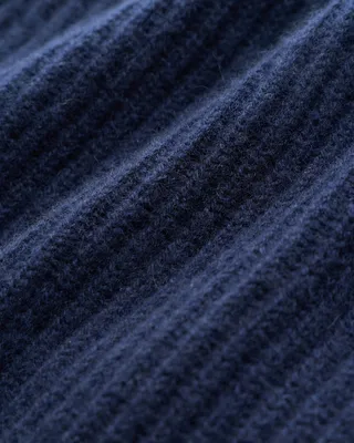 Quince Quince | Men's Mongolian Cashmere Fisherman Pullover Hoodie in True Navy — Men Winter navy Sweatshirts & Hoodies