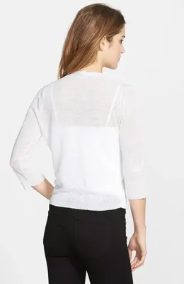 NIC+ZOE NIC+ZOE Convertible Cardigan in Paper White — Women Winter white Tops