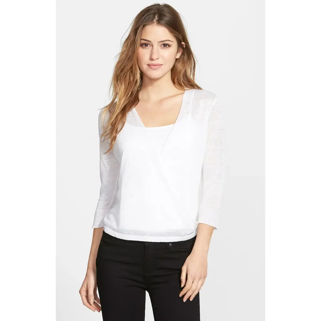 NIC+ZOE NIC+ZOE Convertible Cardigan in Paper White — Women Winter white Tops
