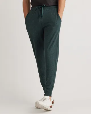 Quince Quince | Men's Flowknit Performance Joggers in Heather Green — Men Summer teal Athletic Pants