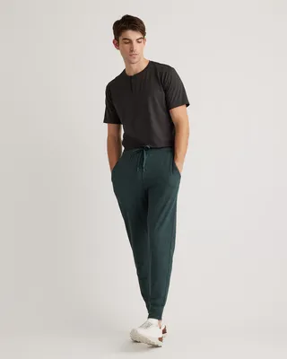Quince Quince | Men's Flowknit Performance Joggers in Heather Green — Men Summer teal Athletic Pants