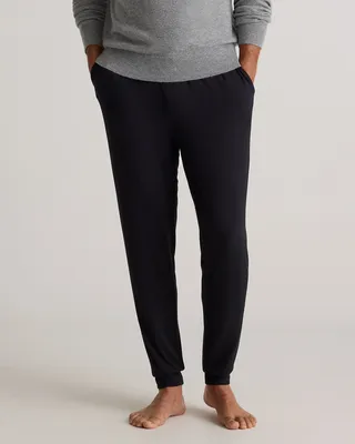 Quince Quince | Men's Bamboo Jersey Lounge Jogger in True Black — Men Winter black Pajamas & Sleepwear