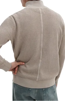 rag & bone rag & bone Caden Washed Cotton Blend Quarter Zip Sweater in Taupe — Men Autumn beige Tops